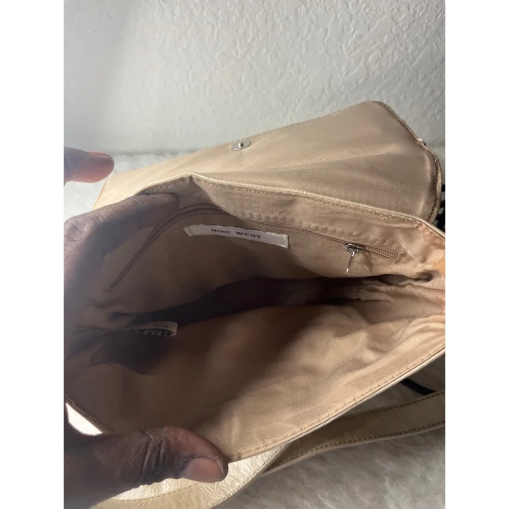 Nine West Tan Gold Crossbody Bag Purse